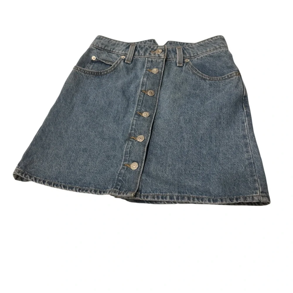 Levi's Blue Button-Up Mini Skirt